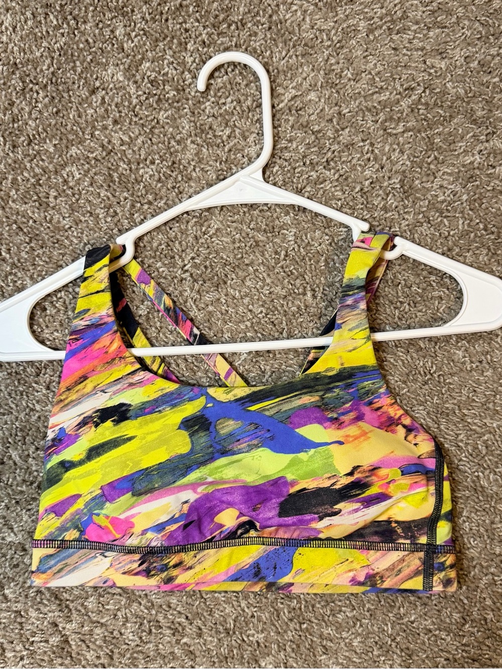 Lululemon Energy Bra - Catalyst Multi Abstract Strappy Back - Size 6